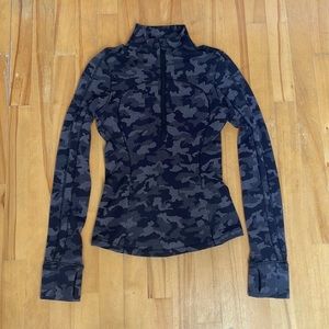 Lululemon it’s rulu run half zip 4.Color:Heritage Camo Jacquard Black Lunar Rock